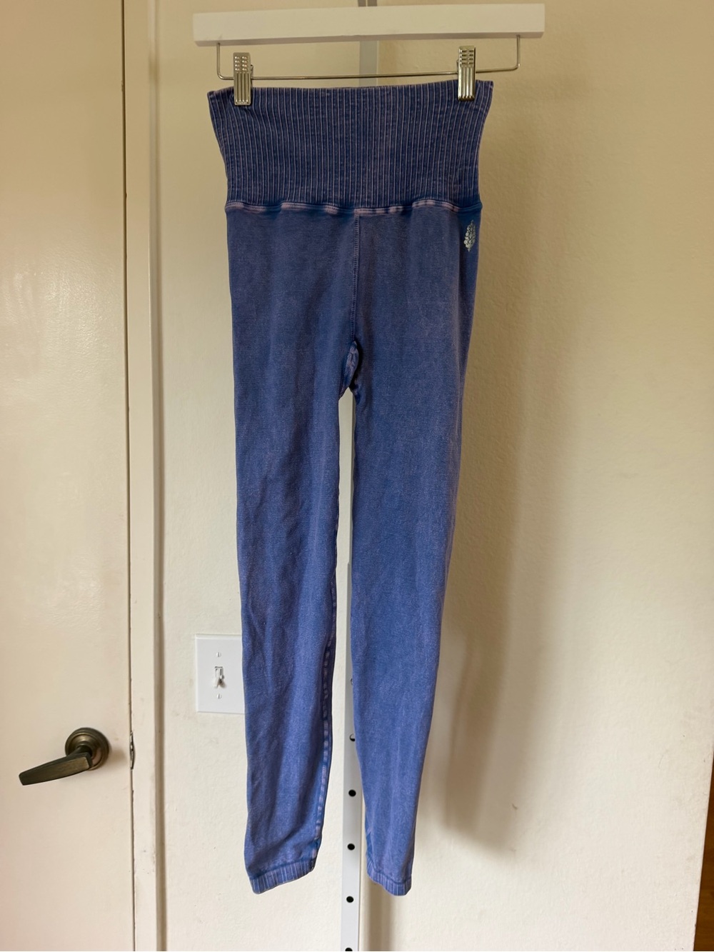 FP Movement by Free People Indigo Ribbed-Waist High-Rise Leggings